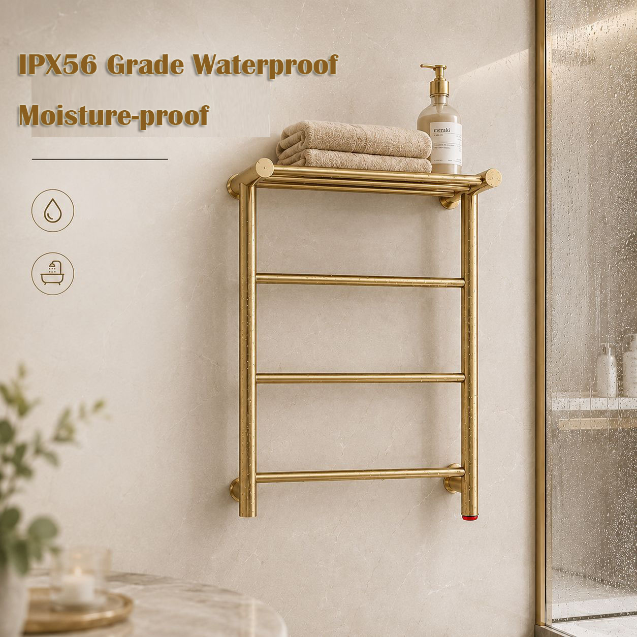 Towel Warmer Electric - Nouveau Porte-serviettes électrique mural doré 2026