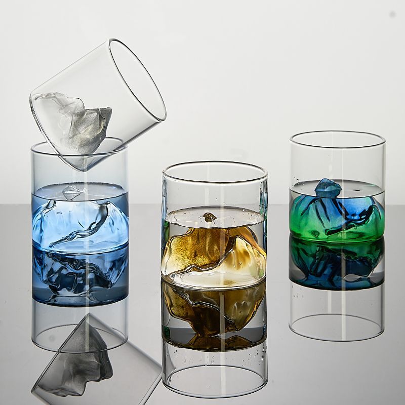 Yamazaki Home Bathroom Storage - Corlor montagne verre verre Transparent tasse