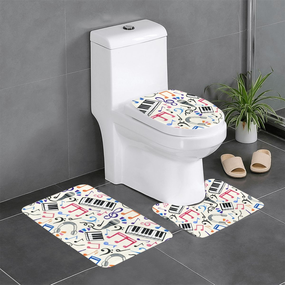 Home Goods Bathroom Rugs - Good Beats-Notes de musique et symboles