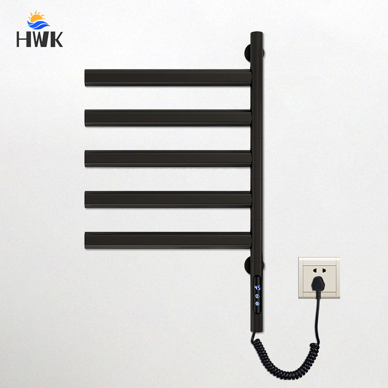 Towel Warmer Electric - Porte-serviettes électrique chauffant noir/blanc/gris, contrôle de