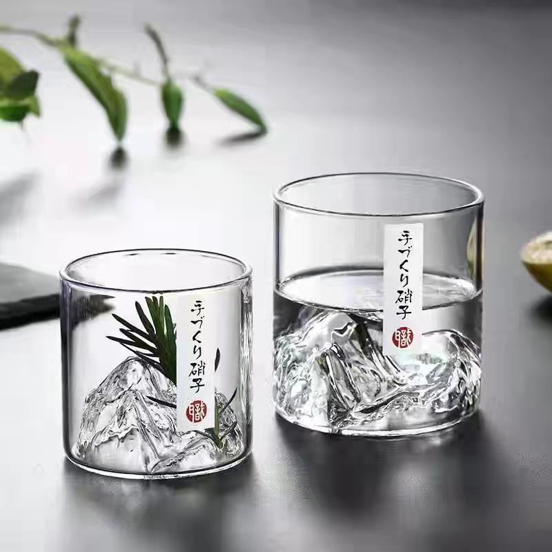 Yamazaki Home Bathroom Storage - Tasse en verre de montagne Fuji,