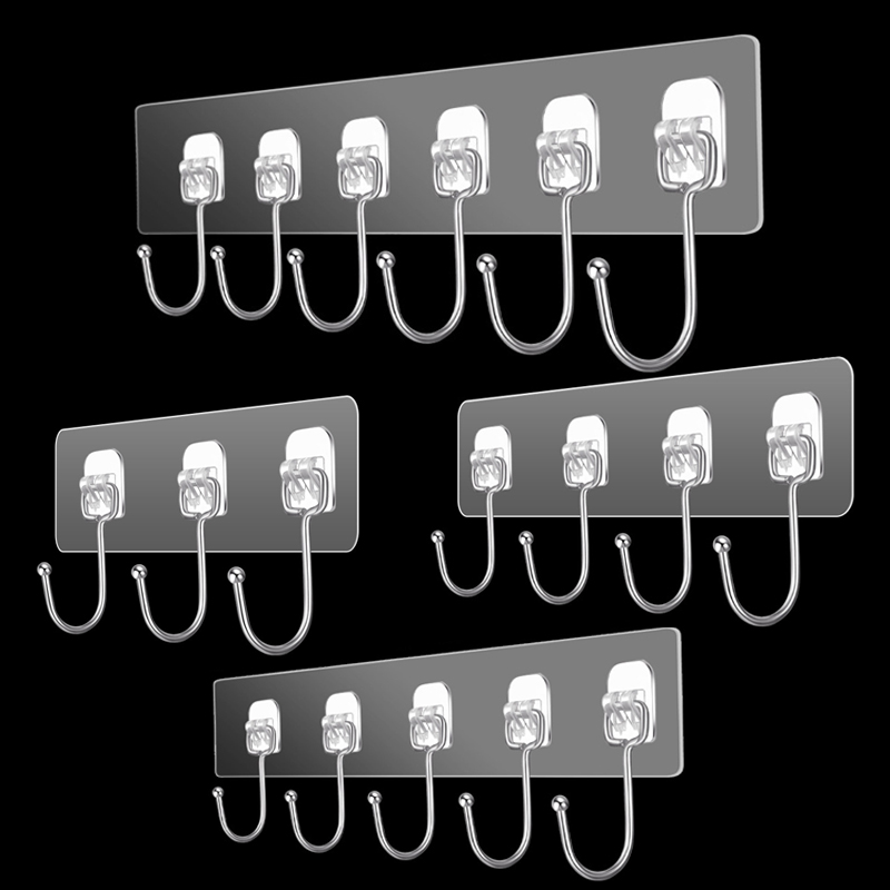 Towel Bar Stainless - 3/4/5/6 rangées crochet mural crochets muraux