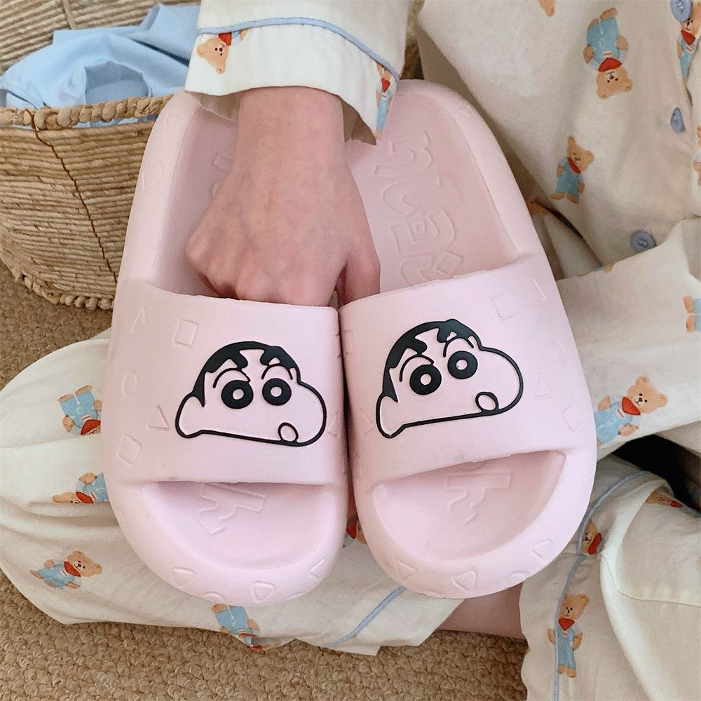Home Bathroom Model - Chaussons d'intérieur Kawaii Crayon Shin-Chan, mignons,