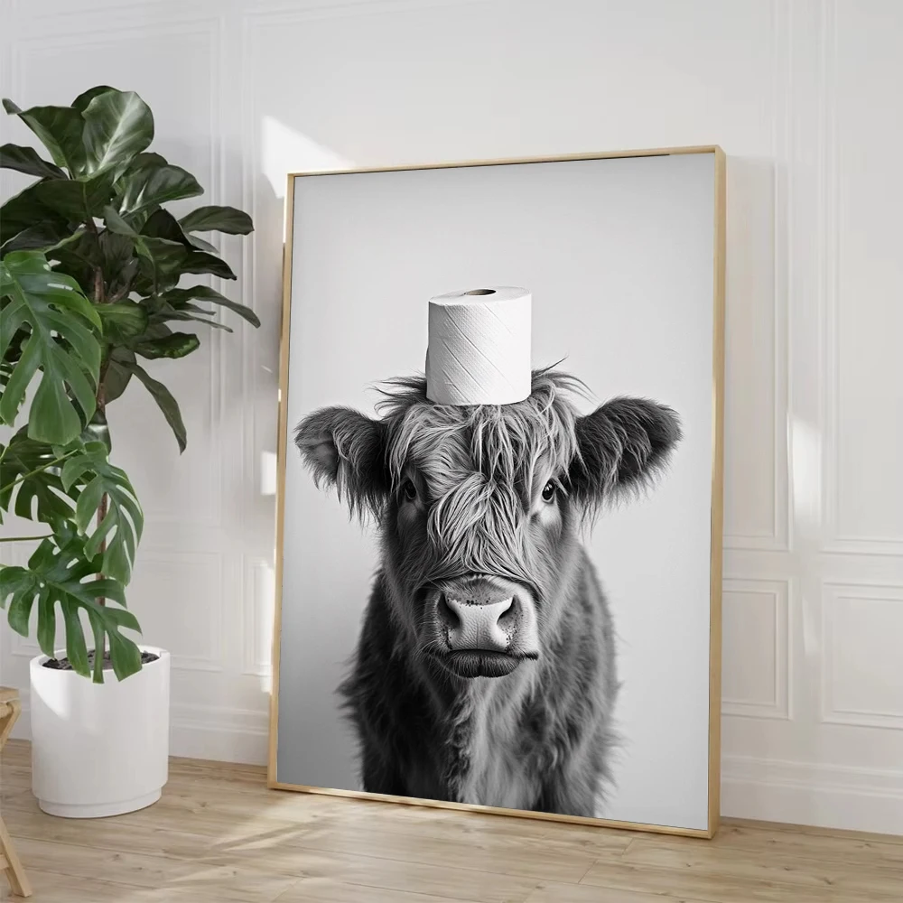 Affiche sur toile avec vache d - Home Bathroom Toilet avis et prix
