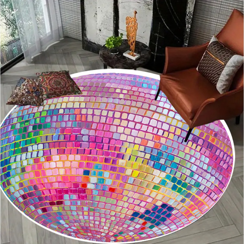 Tapis de sol rond à motif carr - Home Goods Bathroom Rugs avis et prix